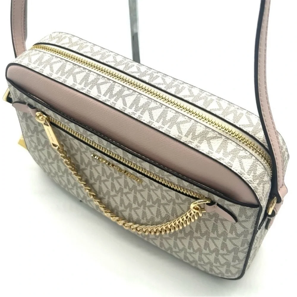 Michael Kors Jet Set LG Signature Logo Crossbody Bag & Matching TZ Coinpouch ID - Picture 6 of 14